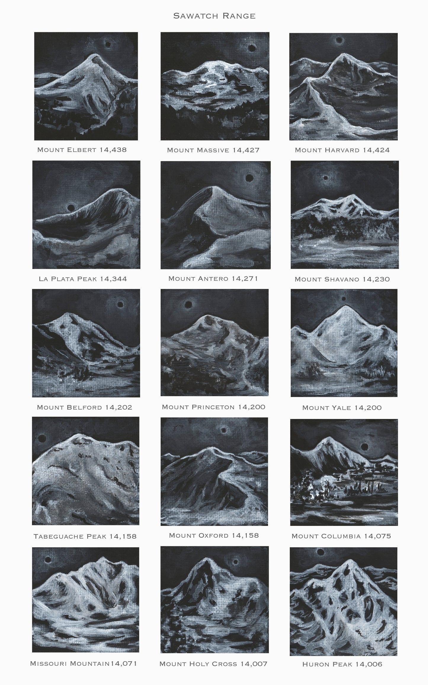 Mini Meditative 14ers - Sawatch Range Series