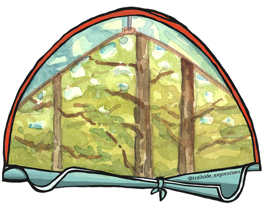 Tent-View Forest Vinyl Sticker